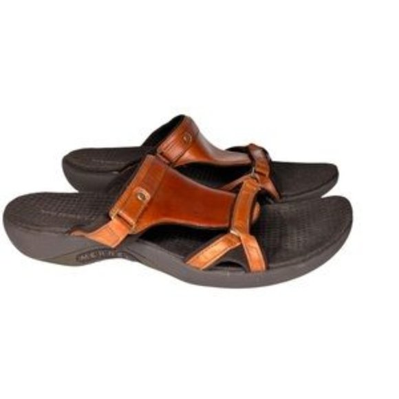 Merrell Glade Autumn soft leather slip on sandals slides